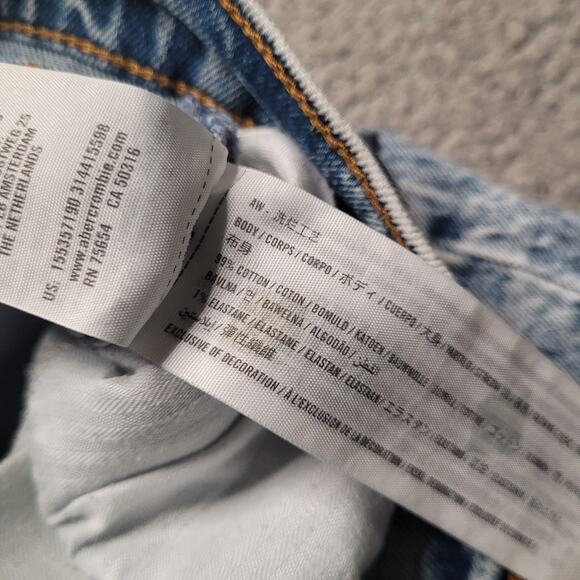 Abercrombie & Fitch Jeans 24 00 Blue 90s Straight Ultra High Rise Acid Wash - Picture 6 of 9